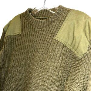 Shooting Army olive green classic wool ribbed Mens Shooter Hunting Patches Sweat